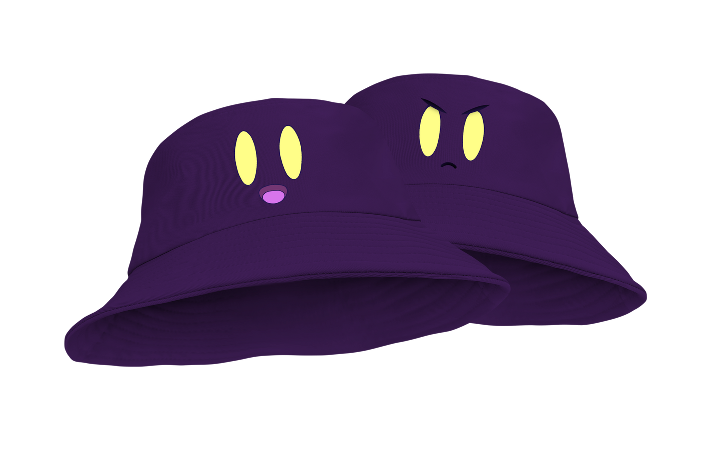 Happy/Angy Reversible Hat - Purple