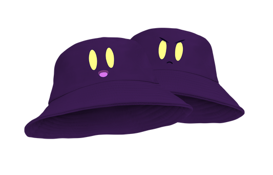 Happy/Angy Reversible Hat - Purple